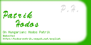 patrik hodos business card